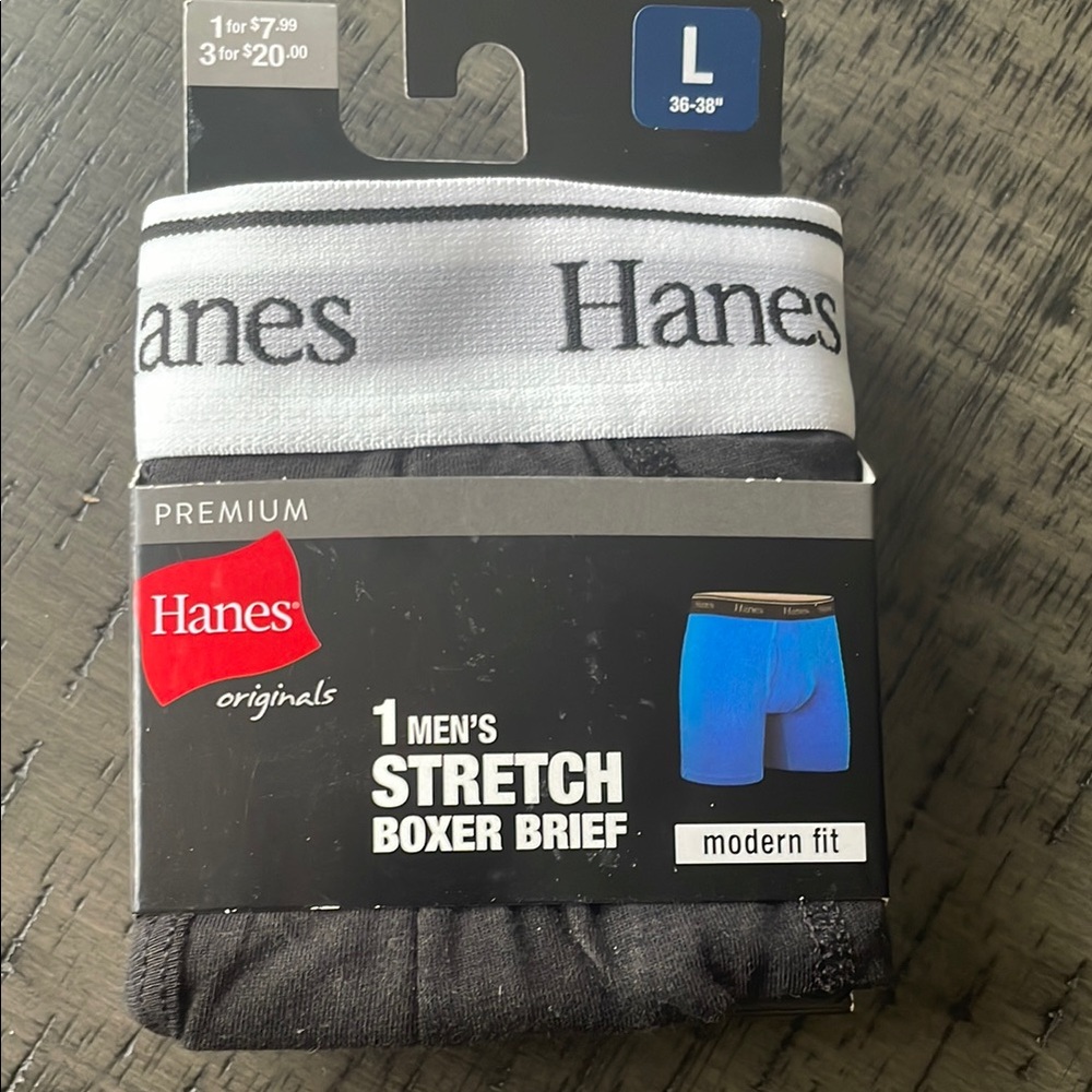 🆕Hanes Black Boxer Briefs Premium Comfort